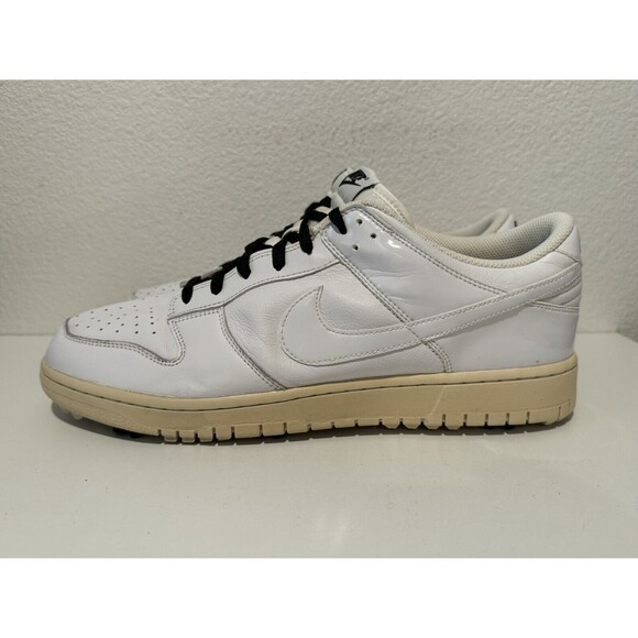 Nike Mens Dunk NG Golf Shoes Size 13 Triple White Leather Patent 2012 484294-104